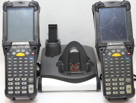 SYMBOL / MOTOROLA MC9090 BUNDLE OF TWO BARCODE SCANNER COMPUTERS, EXTRA BATTERY