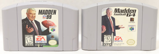 NINTENDO 64 MADDEN FOOTBALL, MADDEN NFL 99, CARTRIDGES ONLY