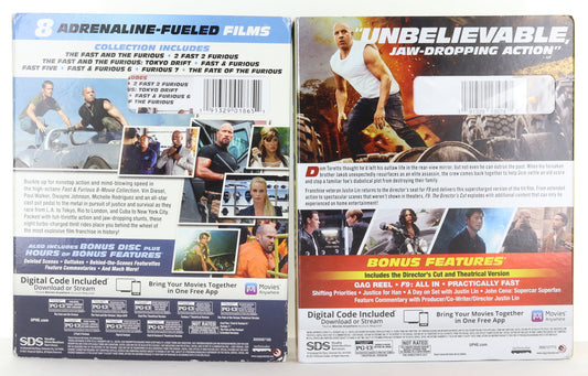 Fast & Furious 8-movie Collection + F9 The Fast Saga Blu-Ray Bundle