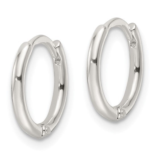 925 Sterling Silver Polished Hinged Hoop Earrings 11.50 MM