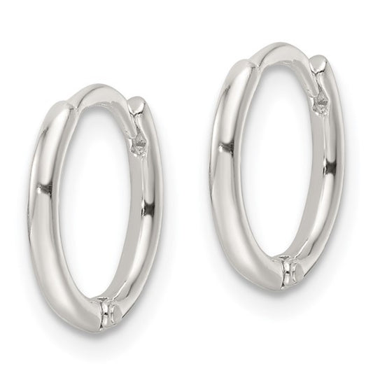 925 Sterling Silver Polished Hinged Hoop Earrings 11.50 MM